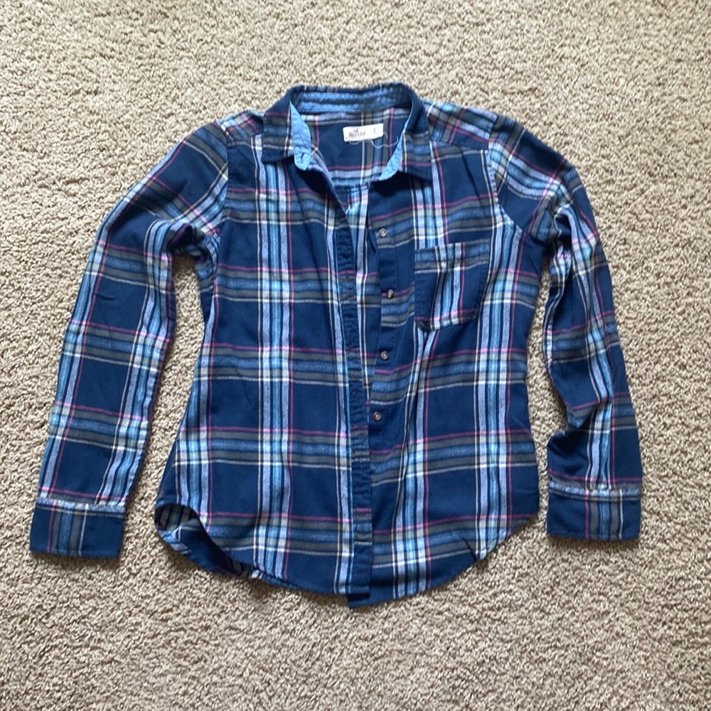 Hollister navy flannel (size S)